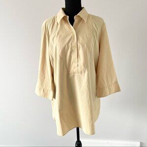 Chico’s Relaxed  Fit Cotton Bell Sleeve Tunic Blouse